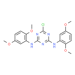 ChemSpider 2D Image | 6-Chloro-N,N'-bis(2,5-dimethoxyphenyl)-1,3,5-triazine-2,4-diamine | C19H20ClN5O4