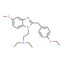 ChemSpider 2D Image | 2-[2-(4-Ethoxybenzyl)-5-methoxy-1H-benzimidazol-1-yl]-N,N-diethylethanamine | C23H31N3O2