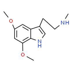 ChemSpider 2D Image | 2-(5,7-Dimethoxy-1H-indol-3-yl)-N-methylethanamine | C13H18N2O2