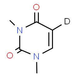 ChemSpider 2D Image | 1,3-Dimethyl-2,4(1H,3H)-(5-~2~H)pyrimidinedione | C6H7DN2O2