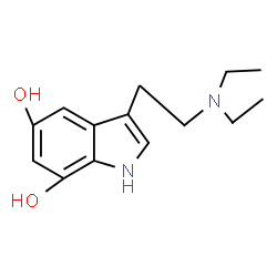 ChemSpider 2D Image | 3-[2-(Diethylamino)ethyl]-1H-indole-5,7-diol | C14H20N2O2