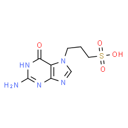 ChemSpider 2D Image | 3-(2-amino-6-hydroxy-7H-purin-7-yl)propane-1-sulfonic acid | C8H11N5O4S