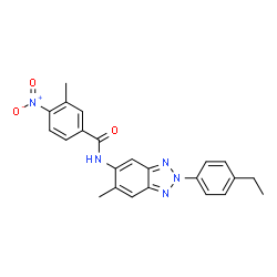 ChemSpider 2D Image | N-[2-(4-Ethylphenyl)-6-methyl-2H-benzotriazol-5-yl]-3-methyl-4-nitrobenzamide | C23H21N5O3