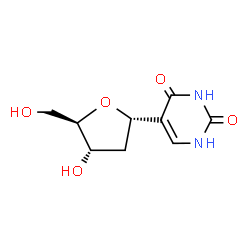 ChemSpider 2D Image | (1S)-1,4-Anhydro-2-deoxy-1-(2,4-dioxo-1,2,3,4-tetrahydro-5-pyrimidinyl)-D-erythro-pentitol | C9H12N2O5