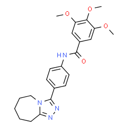 ChemSpider 2D Image | 3,4,5-Trimethoxy-N-[4-(6,7,8,9-tetrahydro-5H-[1,2,4]triazolo[4,3-a]azepin-3-yl)phenyl]benzamide | C23H26N4O4