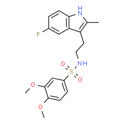 ChemSpider 2D Image | N-[2-(5-Fluoro-2-methyl-1H-indol-3-yl)ethyl]-3,4-dimethoxybenzenesulfonamide | C19H21FN2O4S