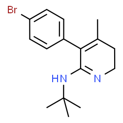 ChemSpider 2D Image | 3-(4-Bromophenyl)-4-methyl-N-(2-methyl-2-propanyl)-5,6-dihydro-2-pyridinamine | C16H21BrN2
