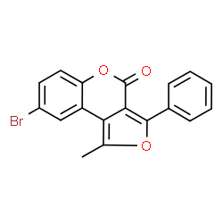 ChemSpider 2D Image | 8-Bromo-1-methyl-3-phenyl-4H-furo[3,4-c]chromen-4-one | C18H11BrO3