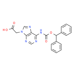 ChemSpider 2D Image | (6-Benzhydryloxycarbonylamino-purin-9-yl)-acetic acid | C21H17N5O4