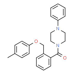 ChemSpider 2D Image | {2-[(4-Methylphenoxy)methyl]phenyl}(4-phenyl-1-piperazinyl)methanone | C25H26N2O2