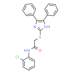 ChemSpider 2D Image | N-(2-Chlorophenyl)-2-[(4,5-diphenyl-1H-imidazol-2-yl)sulfanyl]acetamide | C23H18ClN3OS