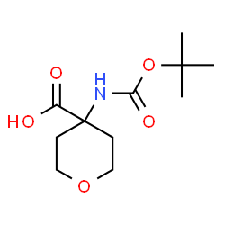 ChemSpider 2D Image | 4-N-Boc-Amino-4-carboxytetrahydropyran | C11H19NO5