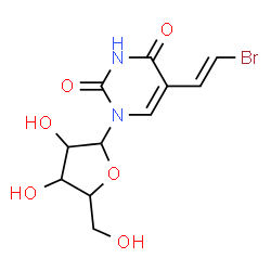 ChemSpider 2D Image | 5-[(E)-2-Bromovinyl]-1-pentofuranosyl-2,4(1H,3H)-pyrimidinedione | C11H13BrN2O6