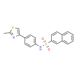 ChemSpider 2D Image | N-[4-(2-Methyl-1,3-thiazol-4-yl)phenyl]-2-naphthalenesulfonamide | C20H16N2O2S2