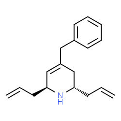 ChemSpider 2D Image | (2S,6S)-2,6-Diallyl-4-benzyl-1,2,3,6-tetrahydropyridine | C18H23N