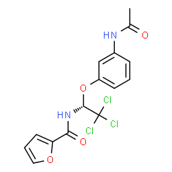 ChemSpider 2D Image | N-[(1R)-1-(3-Acetamidophenoxy)-2,2,2-trichloroethyl]-2-furamide | C15H13Cl3N2O4