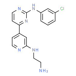 ChemSpider 2D Image | N-(4-{2-[(3-Chlorophenyl)amino]-4-pyrimidinyl}-2-pyridinyl)-1,2-ethanediamine | C17H17ClN6