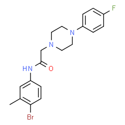 ChemSpider 2D Image | N-(4-Bromo-3-methylphenyl)-2-[4-(4-fluorophenyl)-1-piperazinyl]acetamide | C19H21BrFN3O