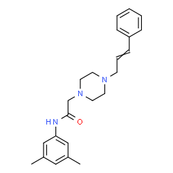 ChemSpider 2D Image | 2-(4-Cinnamyl-1-piperazinyl)-N-(3,5-dimethylphenyl)acetamide | C23H29N3O