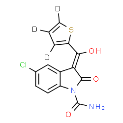 ChemSpider 2D Image | (3Z)-5-Chloro-3-{hydroxy[(~2~H_3_)-2-thienyl]methylene}-2-oxo-1-indolinecarboxamide | C14H6D3ClN2O3S