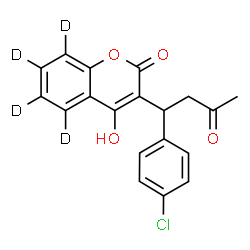 ChemSpider 2D Image | 3-[1-(4-Chlorophenyl)-3-oxobutyl]-4-hydroxy(~2~H_4_)-2H-chromen-2-one | C19H11D4ClO4