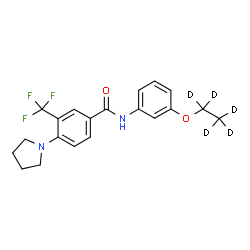 ChemSpider 2D Image | N-{3-[(~2~H_5_)Ethyloxy]phenyl}-4-(1-pyrrolidinyl)-3-(trifluoromethyl)benzamide | C20H16D5F3N2O2