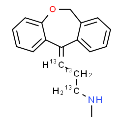 ChemSpider 2D Image | (3E)-3-(Dibenzo[b,e]oxepin-11(6H)-ylidene)-N-methyl-1-(~13~C_3_)propanamine | C1513C3H19NO