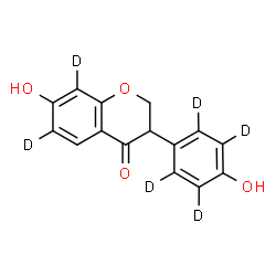 ChemSpider 2D Image | 7-Hydroxy-3-[4-hydroxy(~2~H_4_)phenyl](6,8-~2~H_2_)-2,3-dihydro-4H-chromen-4-one | C15H6D6O4