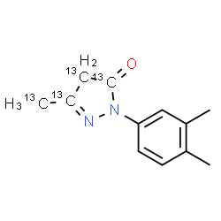ChemSpider 2D Image | 2-(3,4-Dimethylphenyl)-5-(~13~C)methyl(~13~C_3_)-2,4-dihydro-3H-pyrazol-3-one | C813C4H14N2O