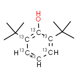 ChemSpider 2D Image | 2,6-Bis(2-methyl-2-propanyl)(~13~C_6_)phenol | C813C6H22O