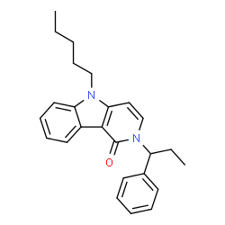 ChemSpider 2D Image | 5-Pentyl-2-(1-phenylpropyl)-2,5-dihydro-1H-pyrido[4,3-b]indol-1-one | C25H28N2O