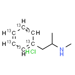 ChemSpider 2D Image | N-Methyl-1-(~13~C_6_)phenyl-2-propanamine hydrochloride (1:1) | C413C6H16ClN