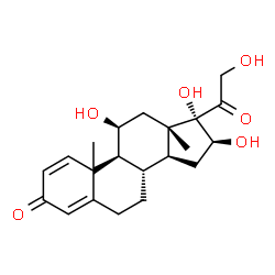 ChemSpider 2D Image | (10xi,11beta,16beta)-11,16,17,21-Tetrahydroxypregna-1,4-diene-3,20-dione | C21H28O6
