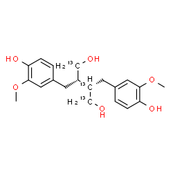 ChemSpider 2D Image | (2S,3S)-2,3-Bis(4-hydroxy-3-methoxybenzyl)-1,4-(1,2,4-~13~C_3_)butanediol | C1713C3H26O6