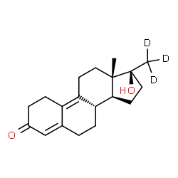 ChemSpider 2D Image | (17beta)-17-Hydroxy-17-(~2~H_3_)methylestra-4,9-dien-3-one | C19H23D3O2