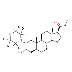 ChemSpider 2D Image | (2alpha,3alpha,5alpha,14beta)-21-Chloro-3-hydroxy-2-[(~2~H_8_)-4-morpholinyl]pregnan-20-one | C25H32D8ClNO3