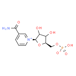 ChemSpider 2D Image | 3-Carbamoyl-1-[5-O-(hydroxyphosphinato)-beta-D-glycero-pentofuranosyl]pyridinium | C11H15N2O8P