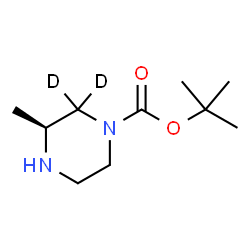 ChemSpider 2D Image | 2-Methyl-2-propanyl (3S)-3-methyl-1-(2,2-~2~H_2_)piperazinecarboxylate | C10H18D2N2O2