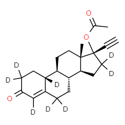 ChemSpider 2D Image | 3-Oxo(2,2,4,6,6,10,16,16-~2~H_8_)-19-norpregn-4-en-20-yn-17-yl acetate | C22H20D8O3