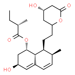 ChemSpider 2D Image | (1S,3S,7S,8S,8aR)-3-Hydroxy-8-{2-[(4S)-4-hydroxy-6-oxotetrahydro-2H-pyran-2-yl]ethyl}-7-methyl-1,2,3,7,8,8a-hexahydro-1-naphthalenyl (2S)-2-methylbutanoate | C23H34O6