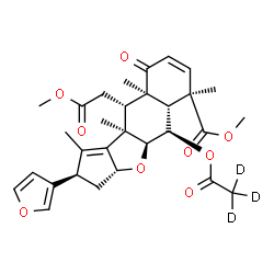 ChemSpider 2D Image | Methyl (2R,3aR,4aS,5R,5aR,6R,9aR,10S,10aR)-5-[(~2~H_3_)ethanoyloxy]-2-(3-furyl)-10-(2-methoxy-2-oxoethyl)-1,6,9a,10a-tetramethyl-9-oxo-3,3a,4a,5,5a,6,9,9a,10,10a-decahydro-2H-cyclopenta[b]naphtho[2,3-
d]furan-6-carboxylate | C30H33D3O9