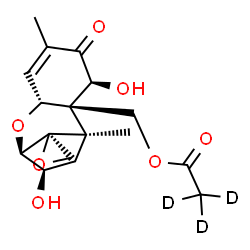 ChemSpider 2D Image | (3alpha,7alpha)-3,7-Dihydroxy-8-oxo-12,13-epoxytrichothec-9-en-15-yl (~2~H_3_)acetate | C17H19D3O7
