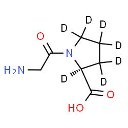 ChemSpider 2D Image | Glycyl-L-(2,3,3,4,4,5,5-~2~H_7_)proline | C7H5D7N2O3