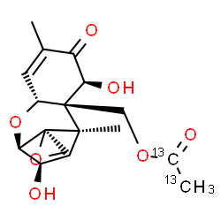 ChemSpider 2D Image | (3alpha,7alpha)-3,7-Dihydroxy-8-oxo-12,13-epoxytrichothec-9-en-15-yl (~13~C_2_)acetate | C1513C2H22O7