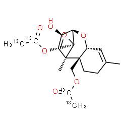 ChemSpider 2D Image | (3alpha,4beta)-3-Hydroxy-12,13-epoxytrichothec-9-ene-4,15-diyl di(~13~C_2_)acetate | C1513C4H26O7