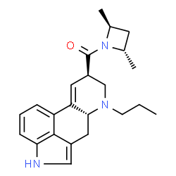 ChemSpider 2D Image | [(2S,4S)-2,4-Dimethyl-1-azetidinyl][(8beta)-6-propyl-9,10-didehydroergolin-8-yl]methanone | C23H29N3O