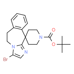 ChemSpider 2D Image | 2-Methyl-2-propanyl 3-bromo-5,6-dihydro-1'H-spiro[imidazo[2,1-b][3]benzazepine-11,4'-piperidine]-1'-carboxylate | C21H26BrN3O2