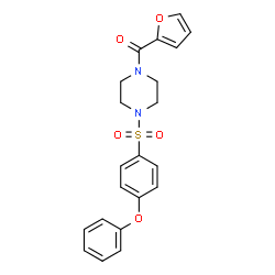 ChemSpider 2D Image | 2-Furyl{4-[(4-phenoxyphenyl)sulfonyl]-1-piperazinyl}methanone | C21H20N2O5S