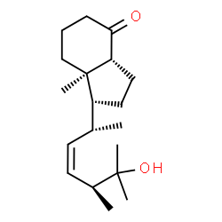 ChemSpider 2D Image | (1R,3aR,7aR)-1-[(2R,3Z,5S)-6-Hydroxy-5,6-dimethyl-3-hepten-2-yl]-7a-methyloctahydro-4H-inden-4-one | C19H32O2