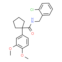 ChemSpider 2D Image | N-(2-Chlorobenzyl)-1-(3,4-dimethoxyphenyl)cyclopentanecarboxamide | C21H24ClNO3